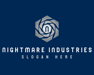 Metallic Industrial Gear logo design