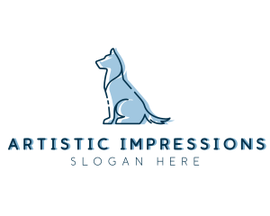 Pet Dog Silhouette logo design