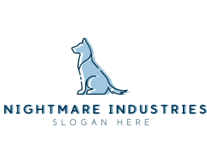 Pet Dog Silhouette logo design