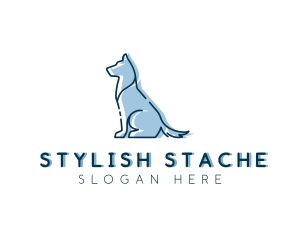 Pet Dog Silhouette logo design