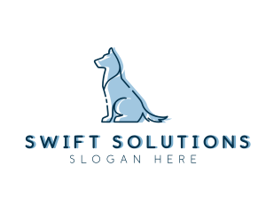 Pet Dog Silhouette logo design