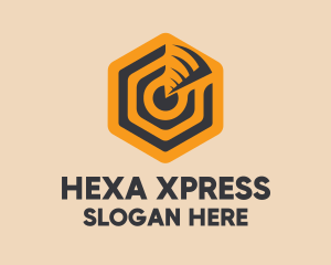 Hexagon Target Radar logo design