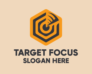 Hexagon Target Radar logo design