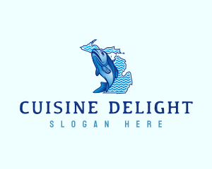 Michigan Fish Seafood logo design