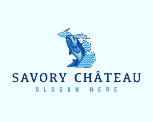 Michigan Fish Seafood logo design