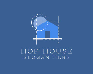 Blueprint Architecture House logo design