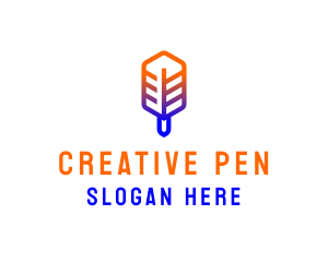 Writing Pen Feather logo design