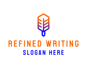 Writing Pen Feather logo design