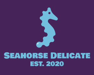 Blue Seahorse Fish logo