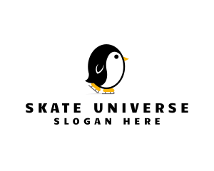 Ice Skating Penguin logo design