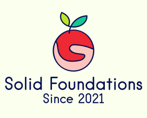 Hand Apple Fruit  logo
