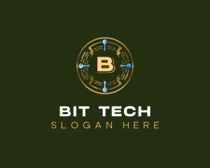 Crypto Tech Bitcoin logo design