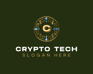 Crypto Tech Bitcoin logo design