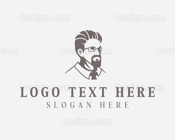 Hipster Grooming Gentleman Logo