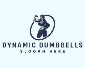 Female Bodybuilder Muscle logo