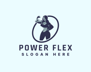 Female Bodybuilder Muscle logo