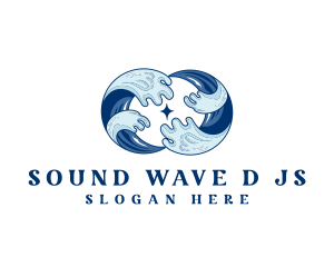 Beach Surfing Wave logo design