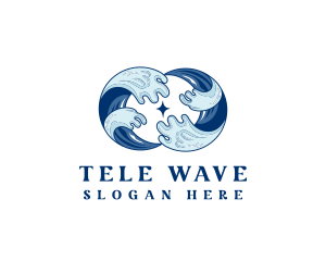 Beach Surfing Wave logo design