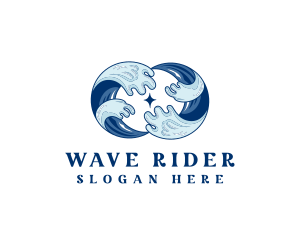 Beach Surfing Wave logo