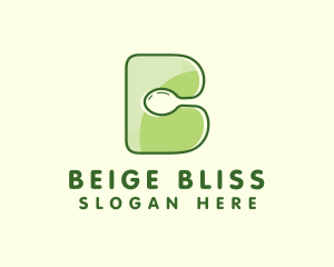 Vegan Spoon Letter B logo design