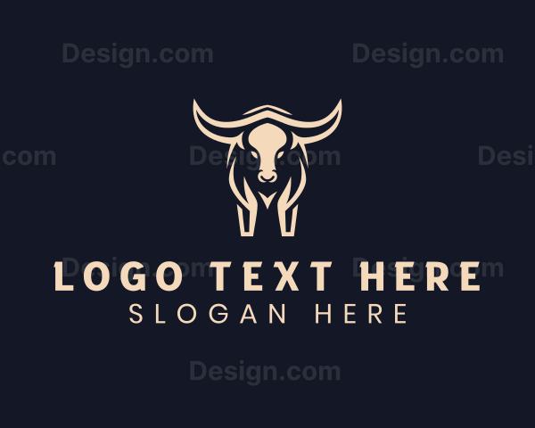 Horns Bison Animal Logo