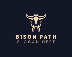 Horns Bison Animal logo