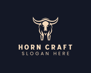 Horns Bison Animal logo