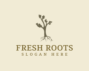 Growing Tree Root logo design