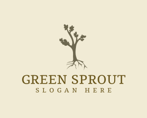 Growing Tree Root logo design