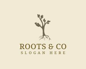 Growing Tree Root logo design