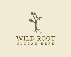 Growing Tree Root logo design