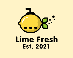 Lemon Fruit Submarine  logo design
