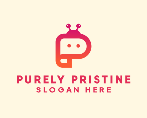 Snail Letter P App logo design