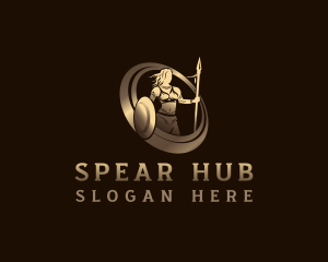 Warrior Woman Spear logo design