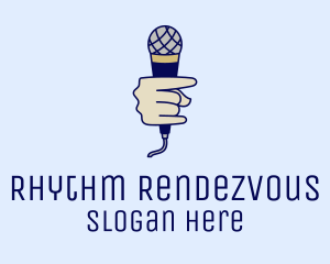 Vocalist Microphone Hand  logo design