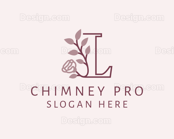 Floral Rose Letter L Logo