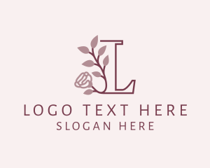 Floral Rose Letter L logo