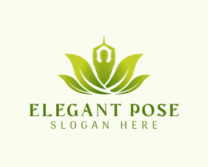 Yoga Leaf Meditation logo design