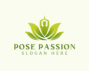 Yoga Leaf Meditation logo design