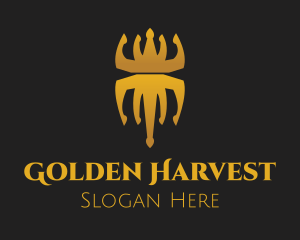 Golden Spider Crown logo design