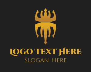 Reign - Golden Spider Crown logo design