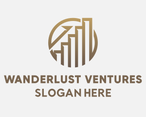 Gold Financial Investment Graph logo design