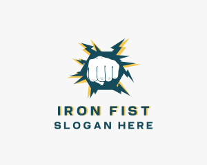 Wall Fist Punch logo design