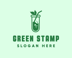 Green Test Tube Juice logo design