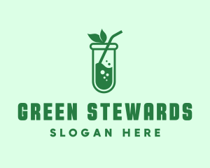 Green Test Tube Juice logo design