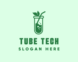 Green Test Tube Juice logo design