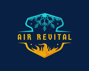 Snowflake Flame Air Condition logo design