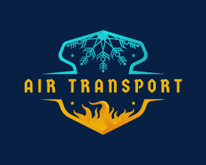 Snowflake Flame Air Condition logo design