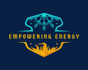 Snowflake Flame Air Condition logo design