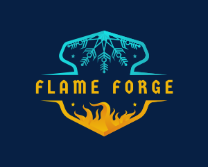 Snowflake Flame Air Condition logo design